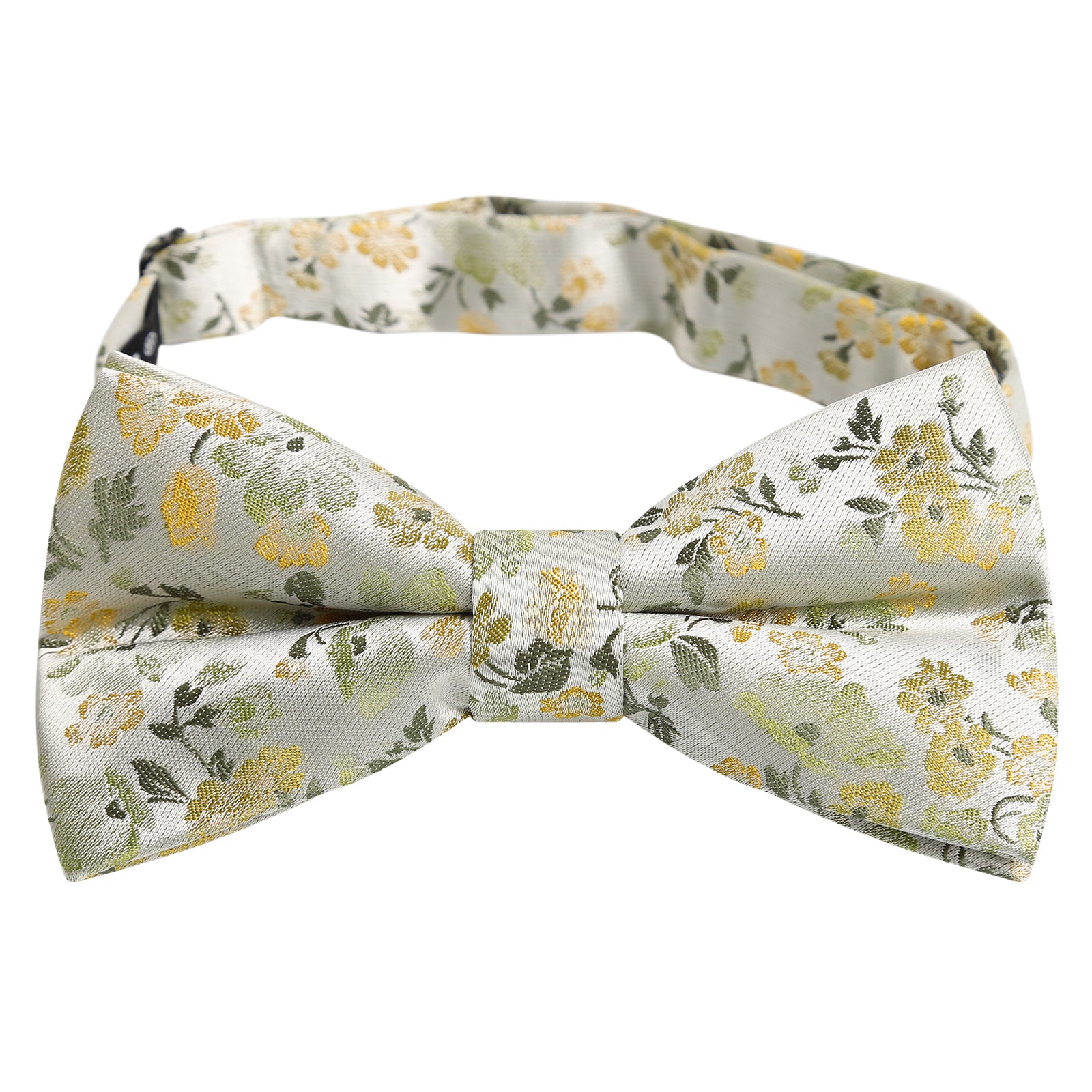 Men's Floral Pattern Pre-tied Bow Tie and Pocket Square and Cufflinks Set-006