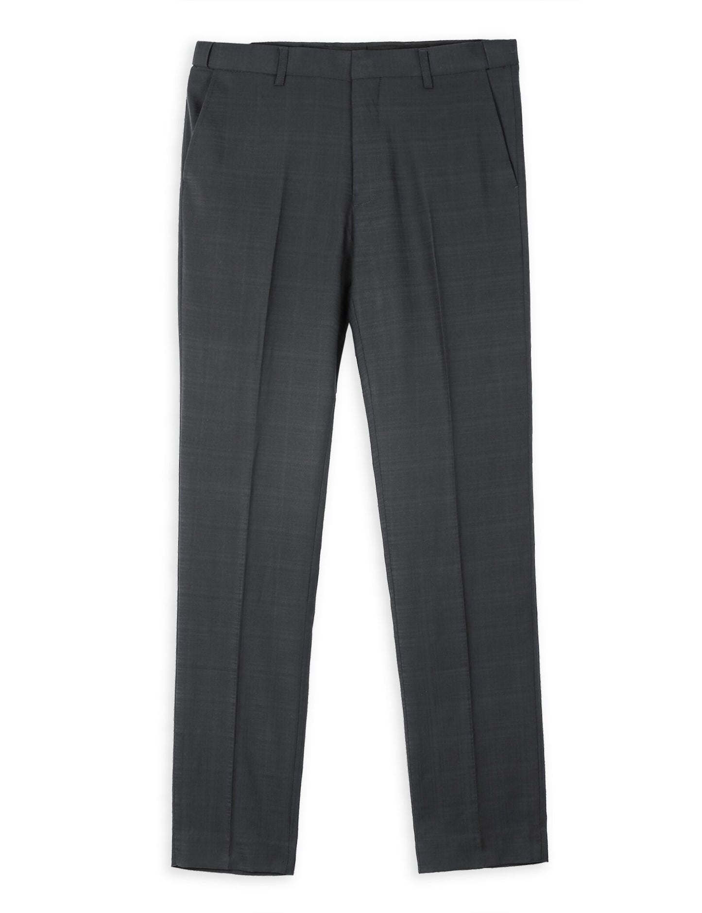 Alizeal Mens Plaid Dress Pants Hidden Expandable Waist Business Trousers Slim Fit, Dark Gray