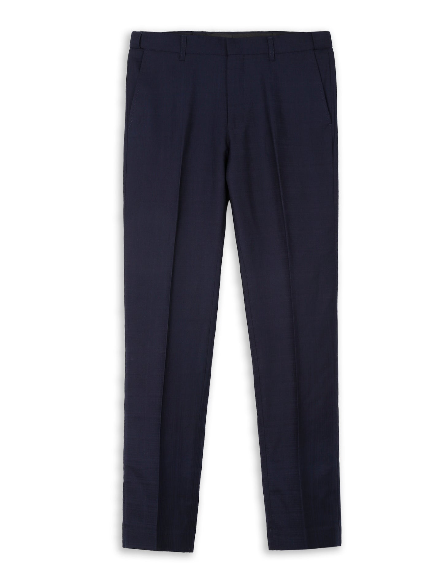 Alizeal Mens Plaid Dress Pants Hidden Expandable Waist Business Trousers Slim Fit, Dark Navy