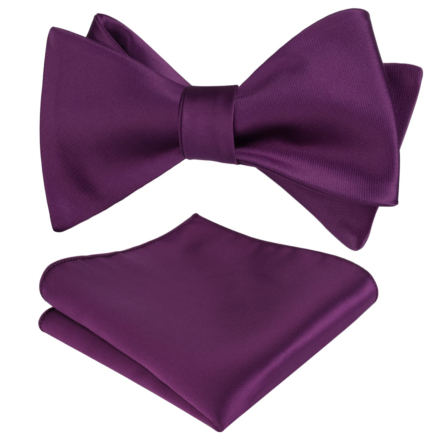 Alizeal Solid Color Self-tied Bow Tie and Hanky Set for Adults Dress Formal Wear, #036