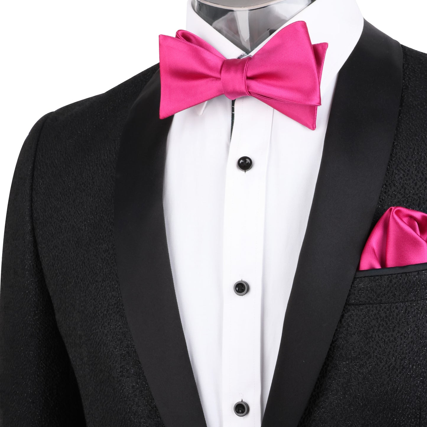 Alizeal Solid Color Self-tied Bow Tie and Hanky Set for Adults Dress Formal Wear, #036