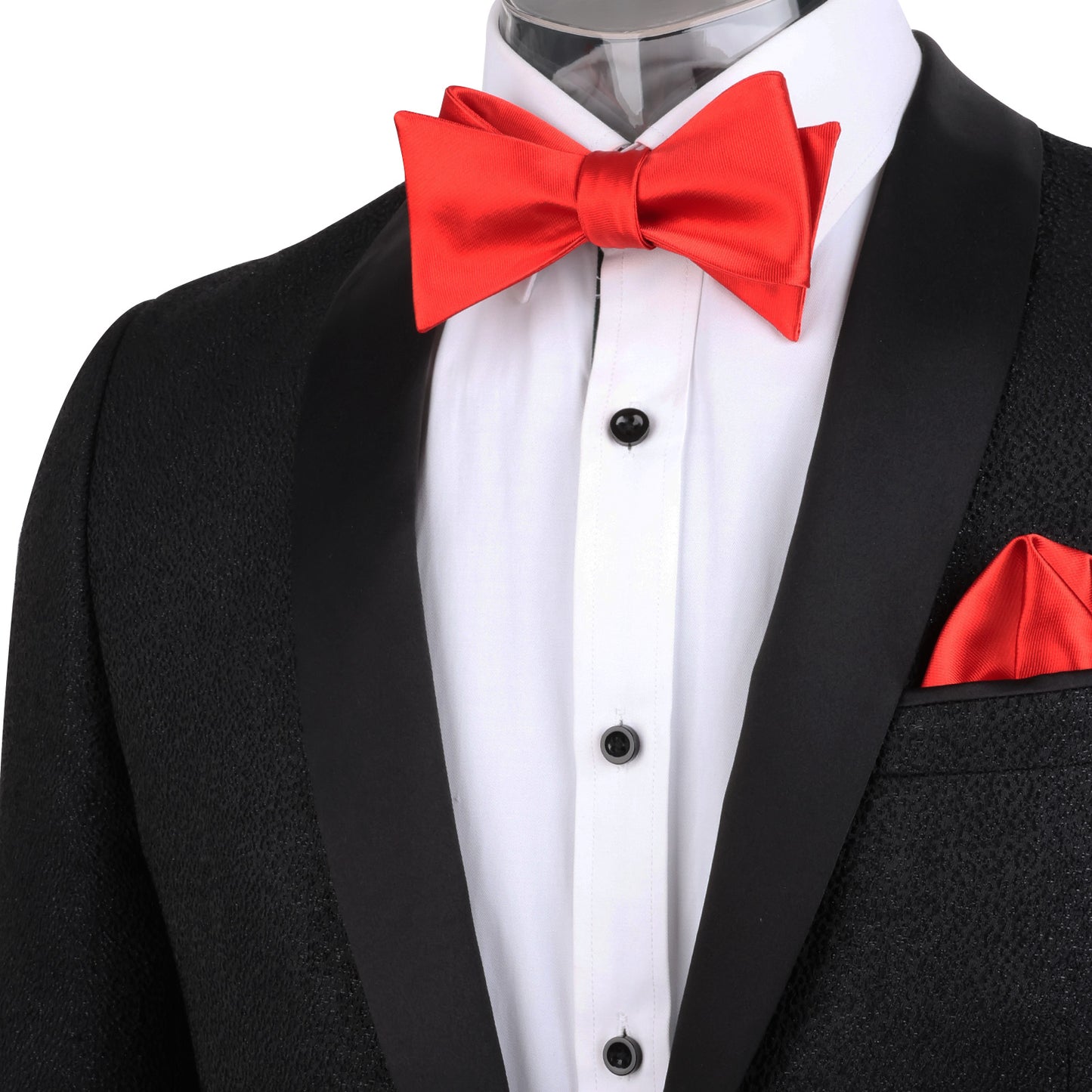 Alizeal Solid Color Self-tied Bow Tie and Hanky Set for Adults Dress Formal Wear, #036