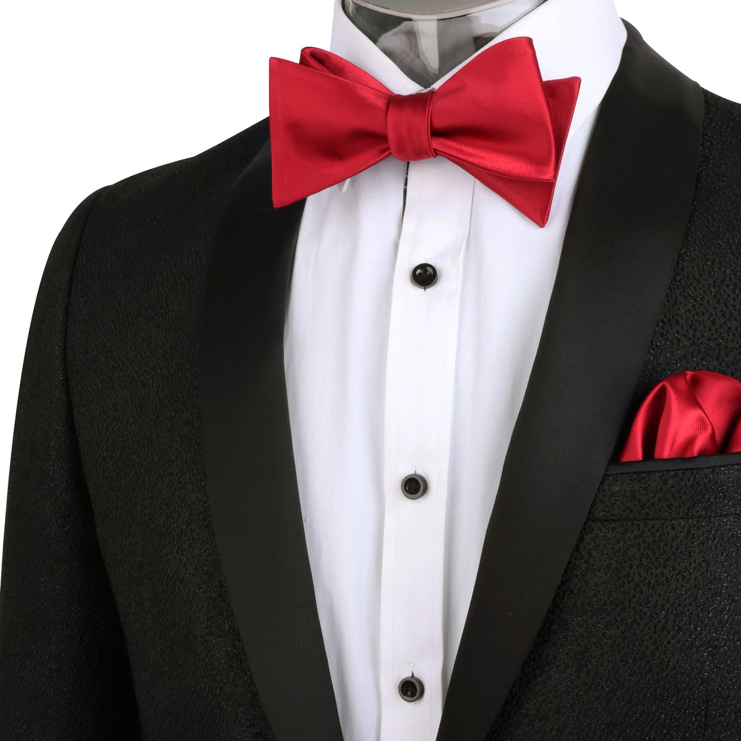 Alizeal Solid Color Self-tied Bow Tie and Hanky Set for Adults Dress Formal Wear, #036