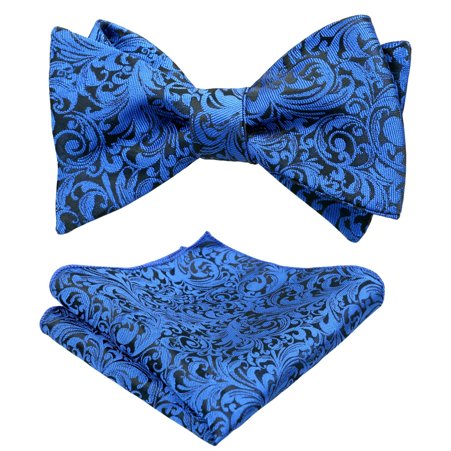 Men's Adjustable Length Self-tied Bow Ties with Pocket Square Set #041