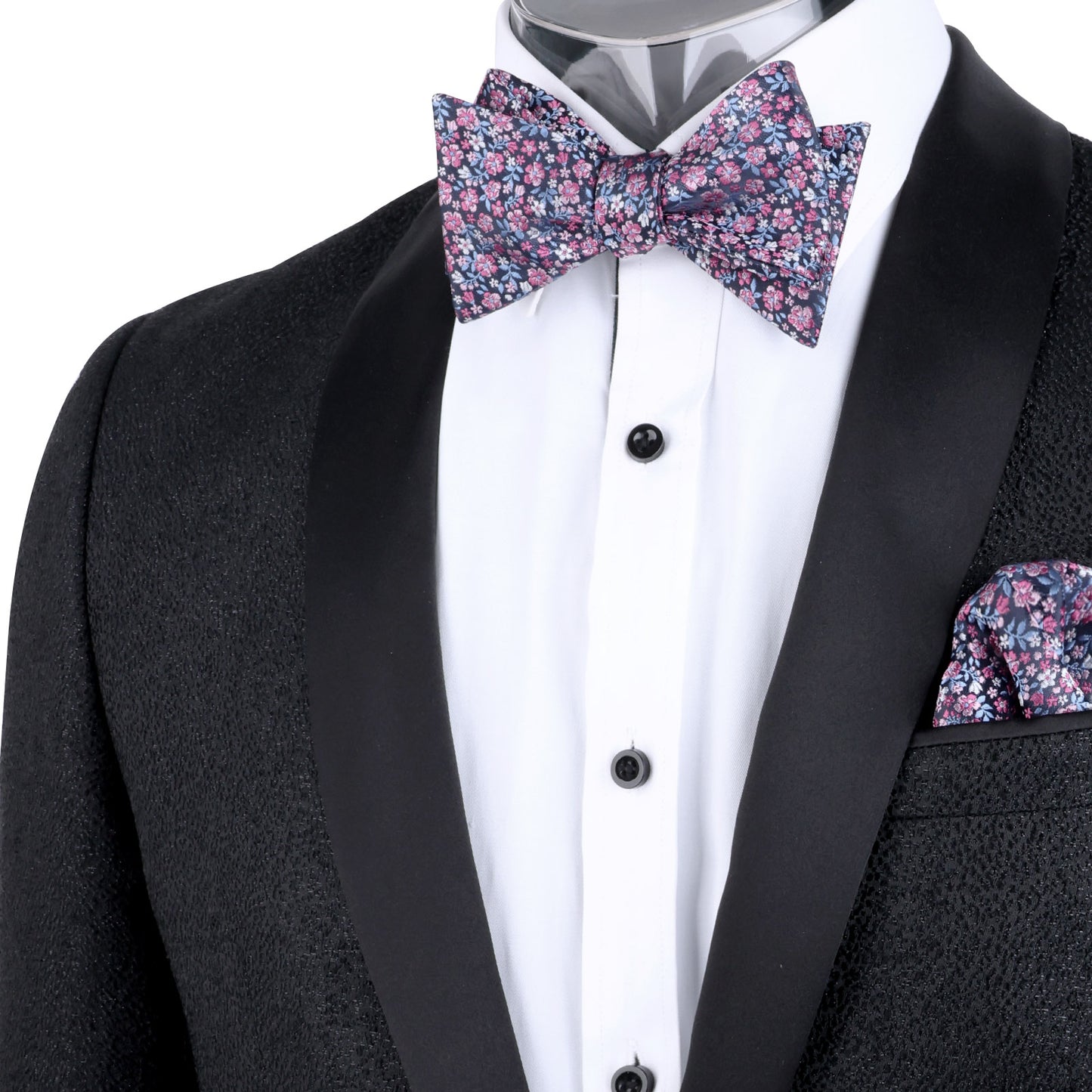 Alizeal Adult Self-tied Bow Ties and Hankies with Small Print of Floral #045