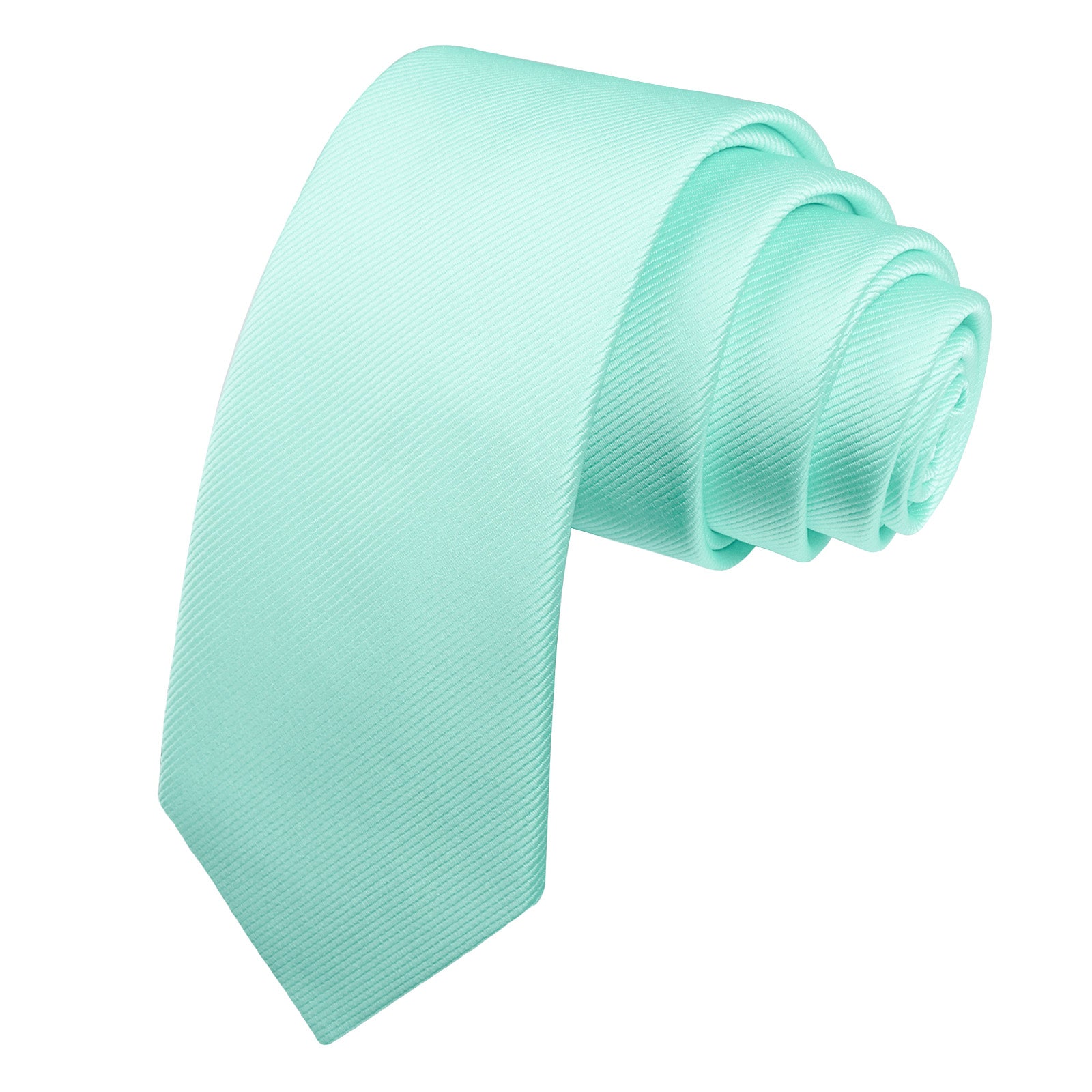 Alizeal Men's Solid Color Skinny Neckties-071