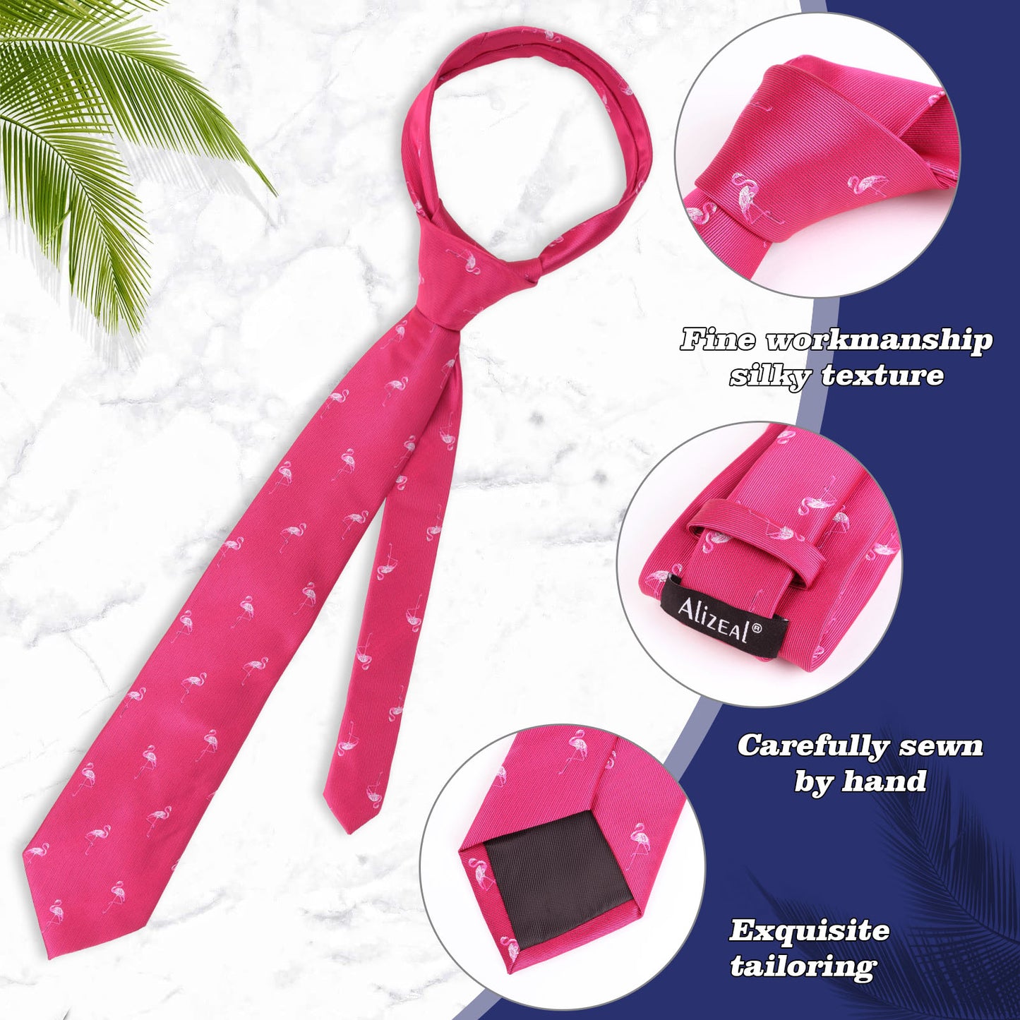 Adult Regular Size Flamingo Patterned Necktie #073