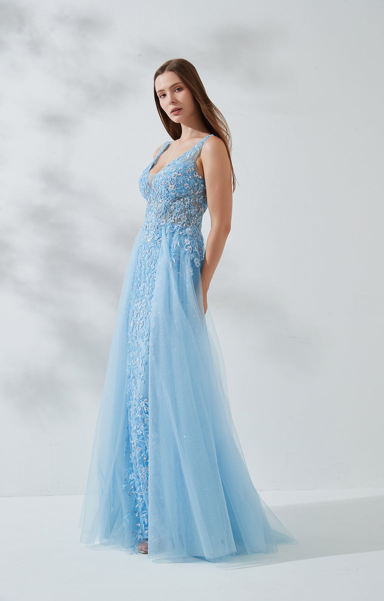 Weitese Dress Sequin U Neck Chiffon Maxi Dress Sage Sleeveless Straight Tube Prom Dress
