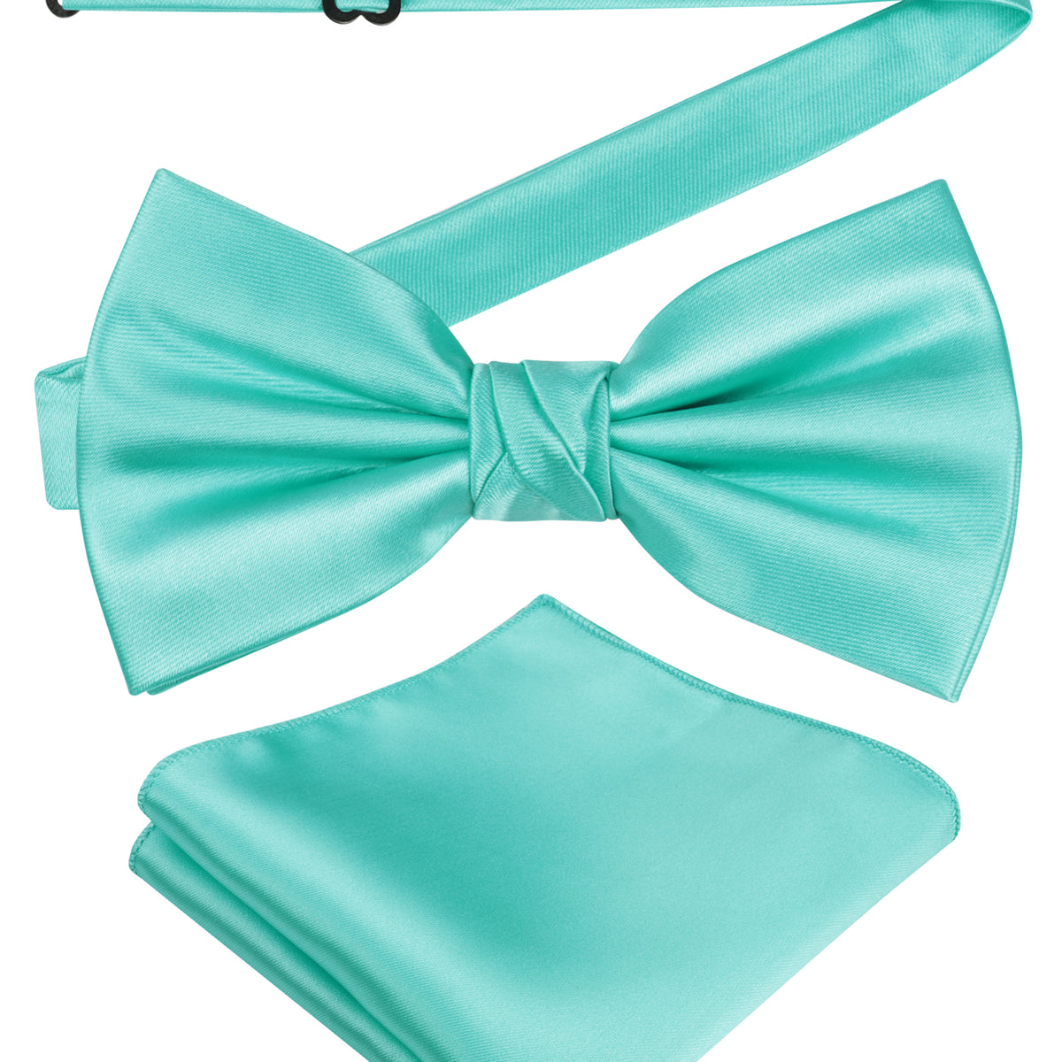 Alizeal Mens Elegant Solid Bow Tie with Pocket Square Set-108
