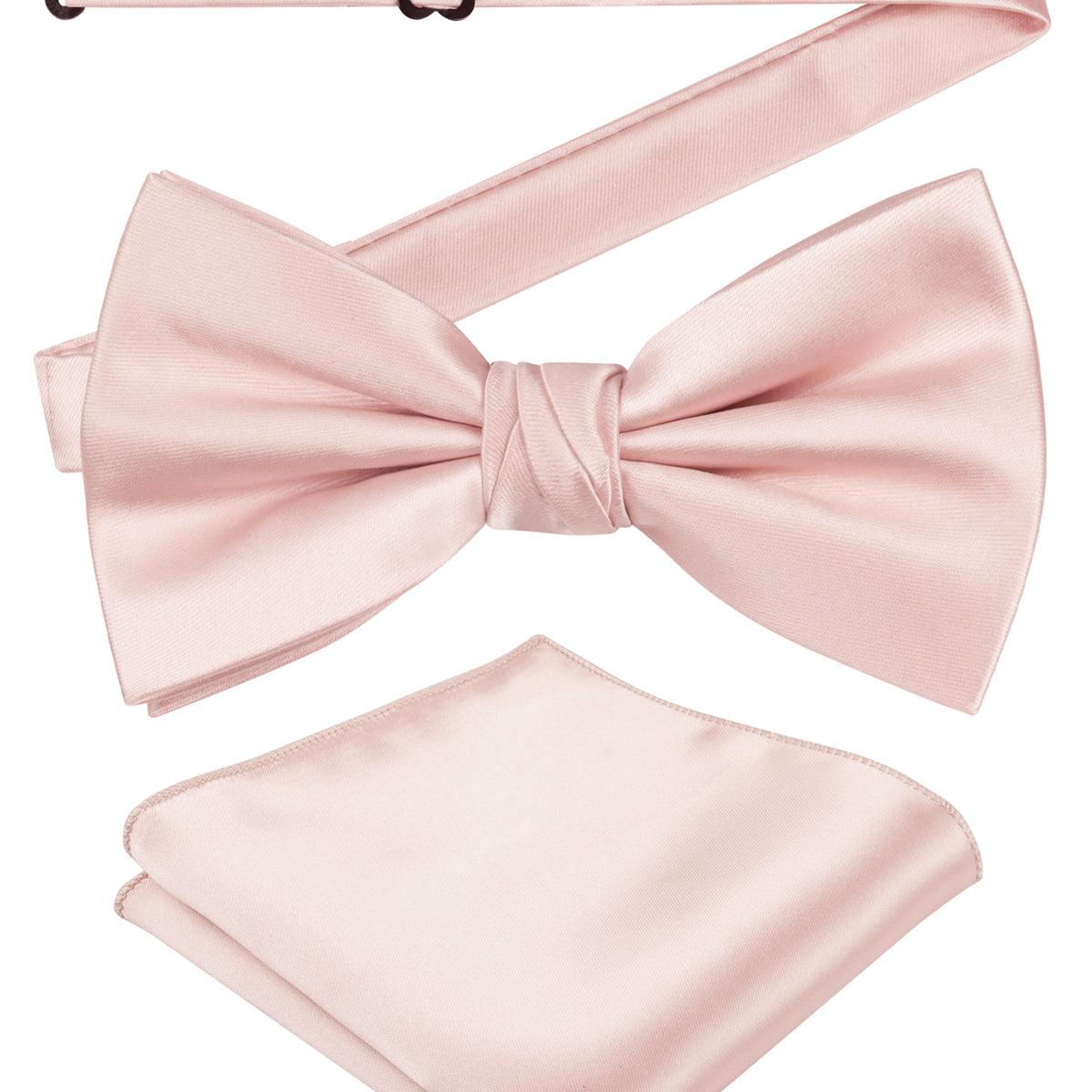 Alizeal Mens Elegant Solid Bow Tie with Pocket Square Set-108