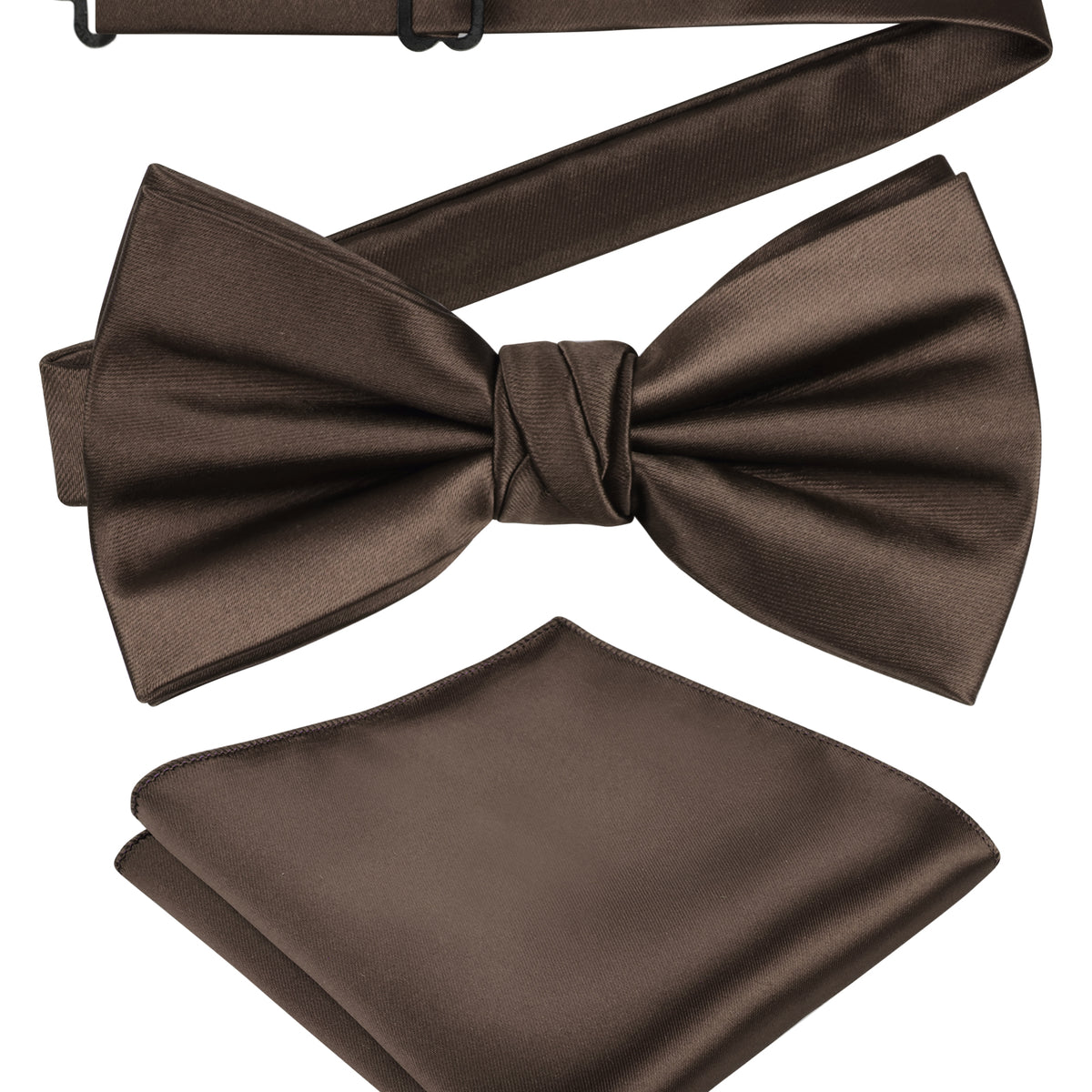 Alizeal Mens Elegant Solid Bow Tie with Pocket Square Set-108