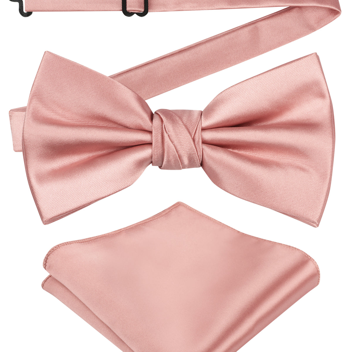 Alizeal Mens Elegant Solid Bow Tie with Pocket Square Set-108