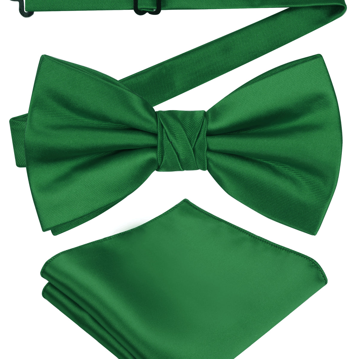 Alizeal Mens Elegant Solid Bow Tie with Pocket Square Set-108