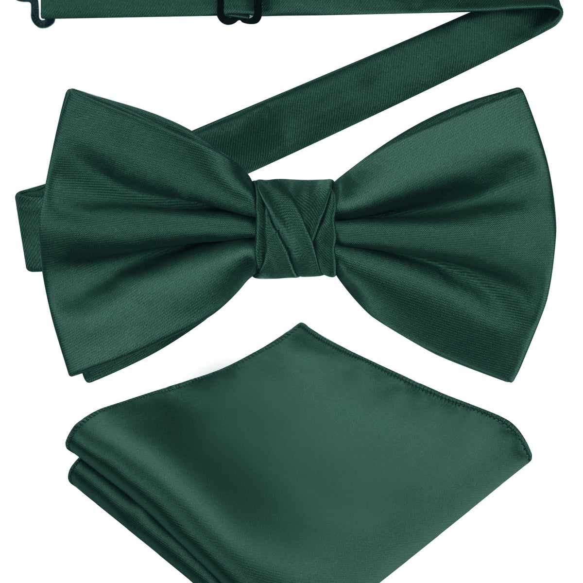 Alizeal Mens Elegant Solid Bow Tie with Pocket Square Set-108