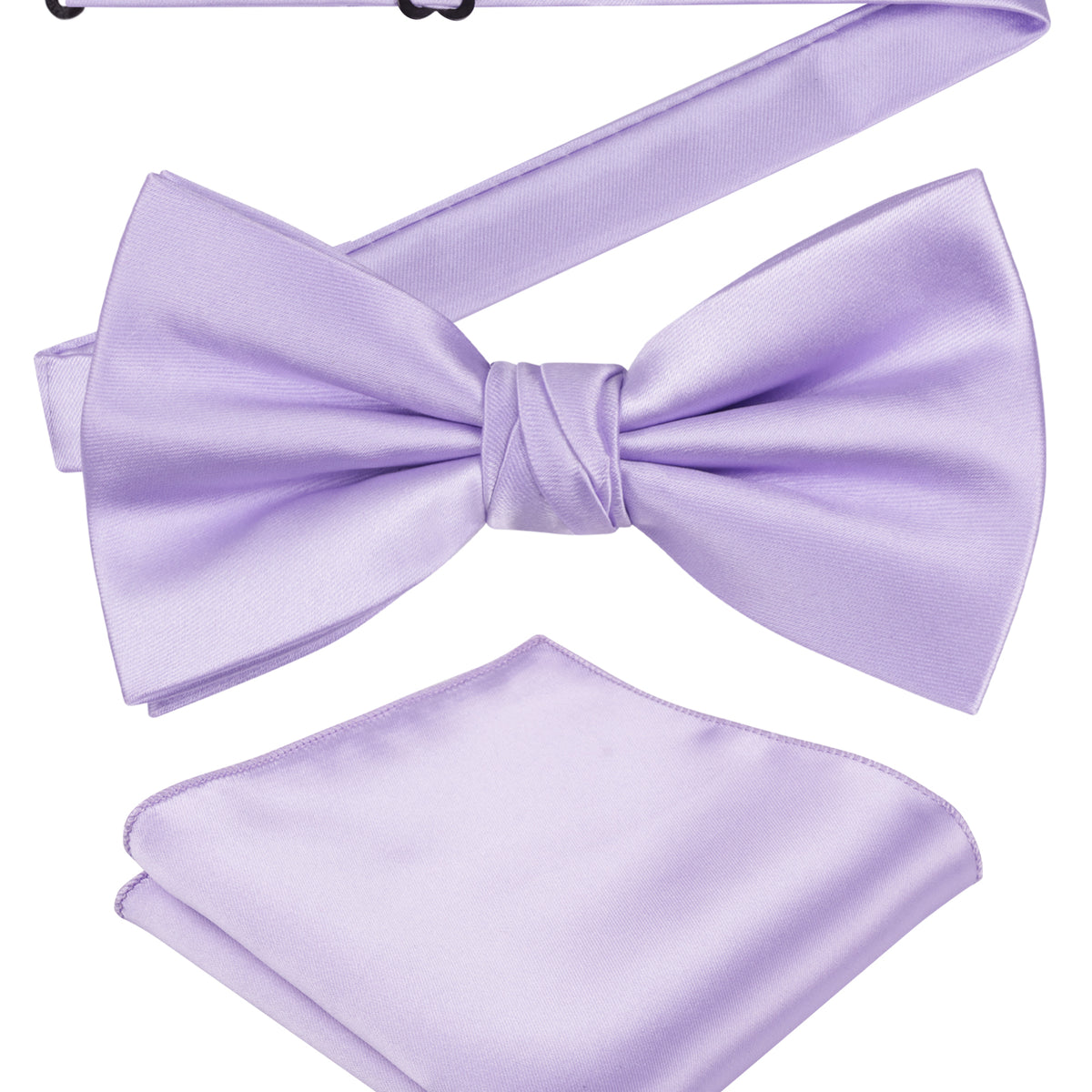 Alizeal Mens Elegant Solid Bow Tie with Pocket Square Set-108