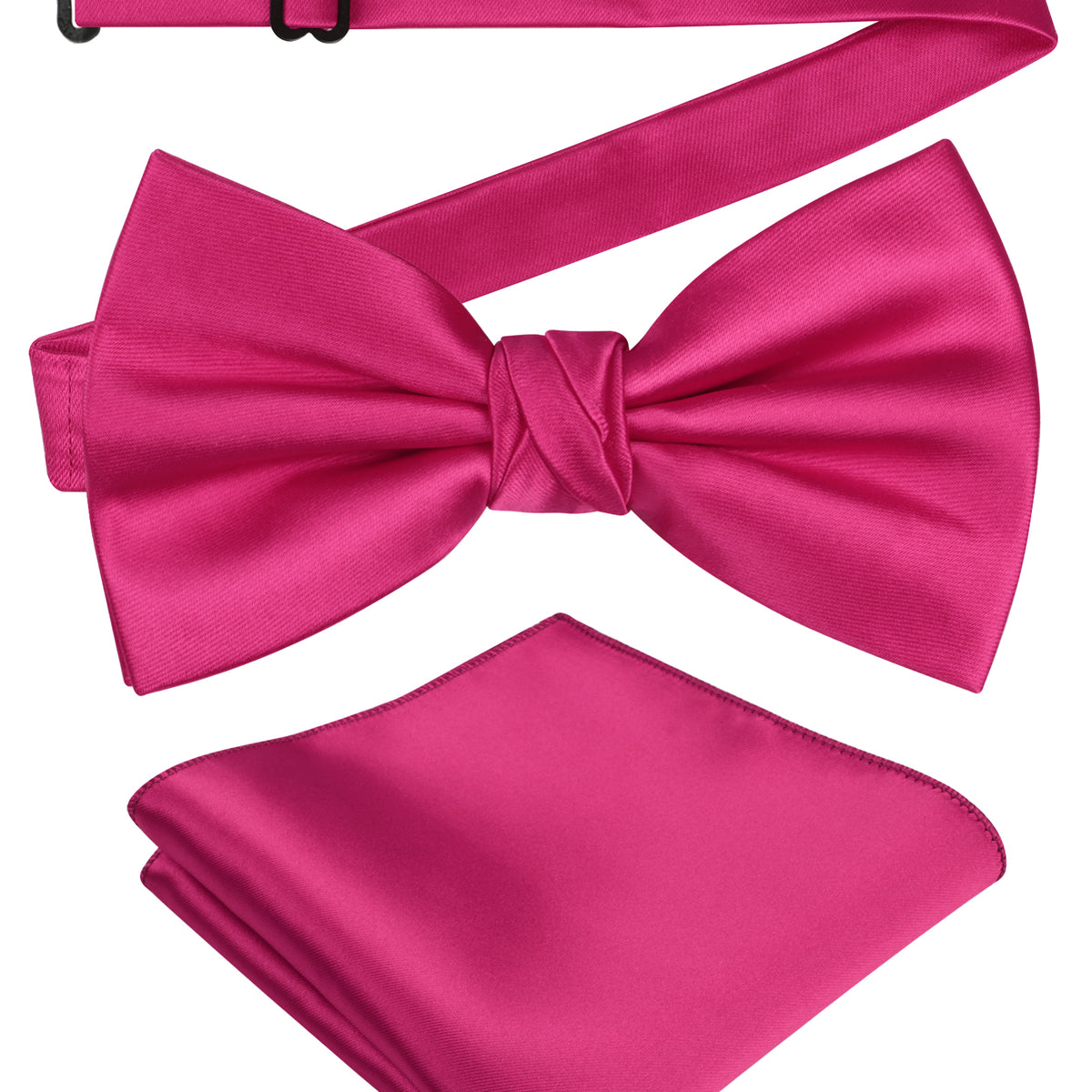 Alizeal Mens Elegant Solid Bow Tie with Pocket Square Set-108