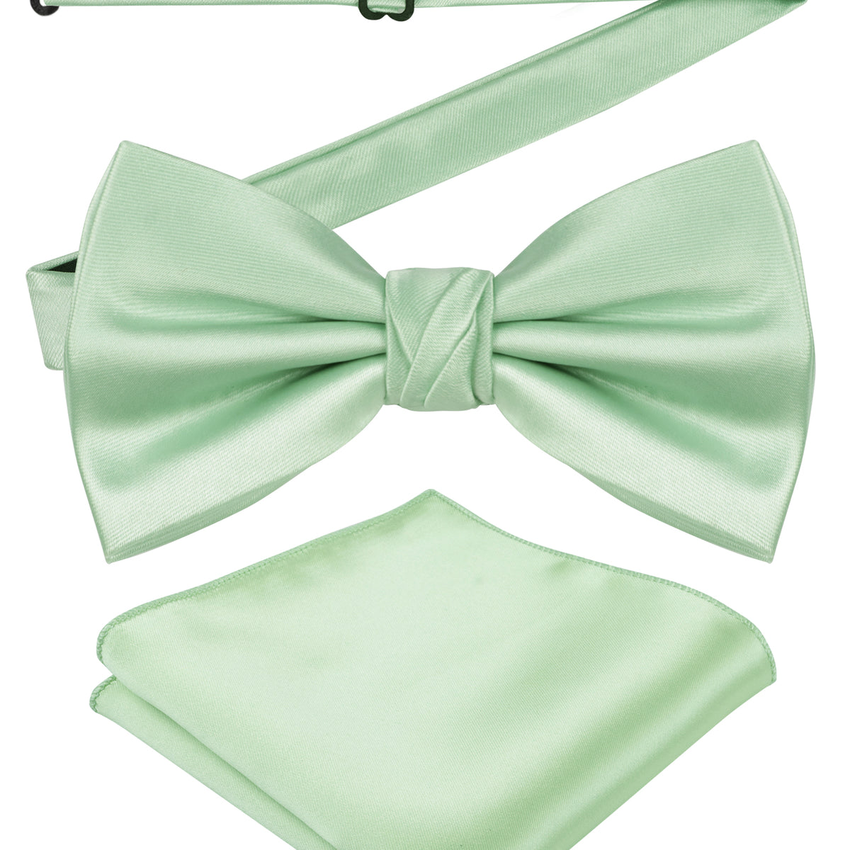 Alizeal Mens Elegant Solid Bow Tie with Pocket Square Set-108