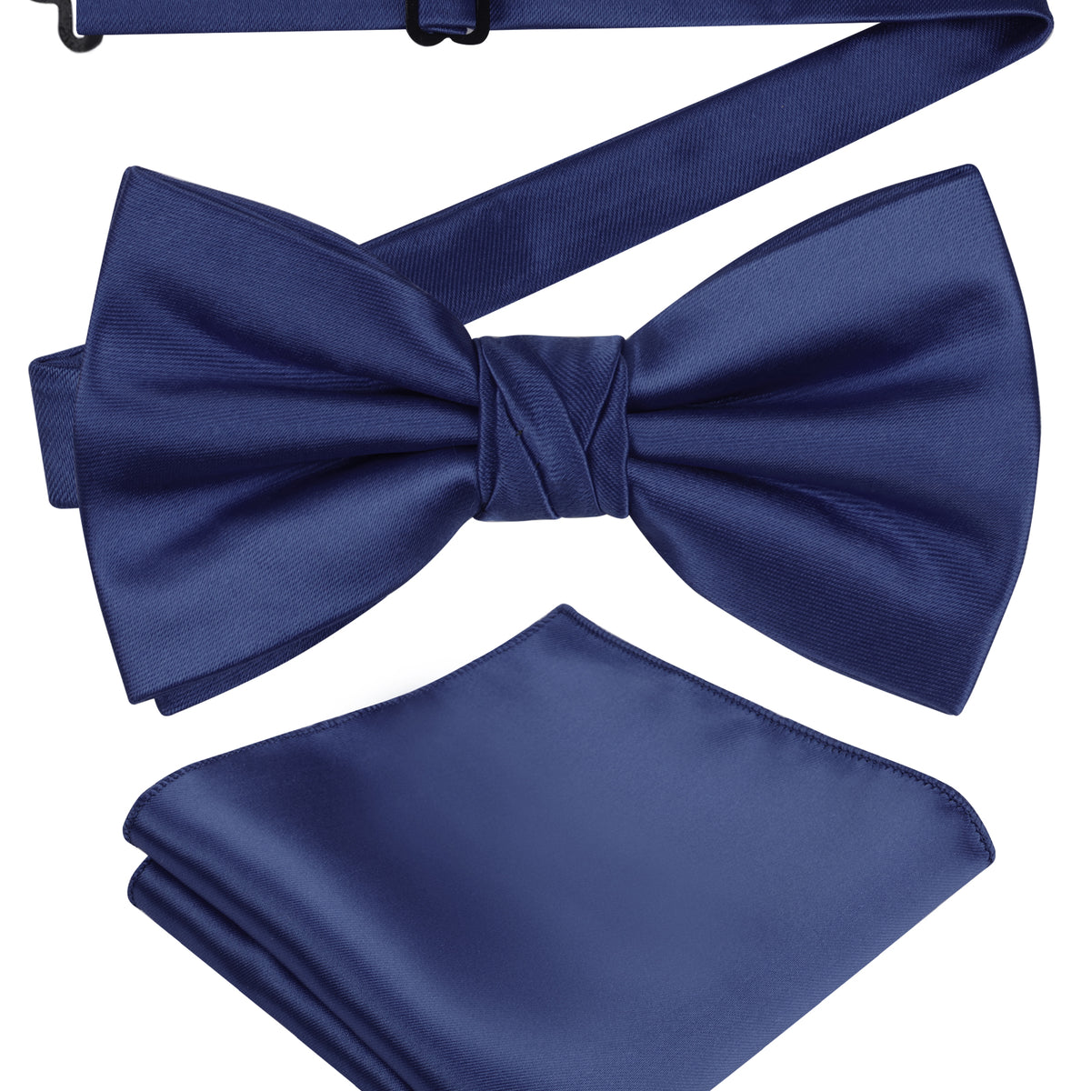 Alizeal Mens Elegant Solid Bow Tie with Pocket Square Set-108