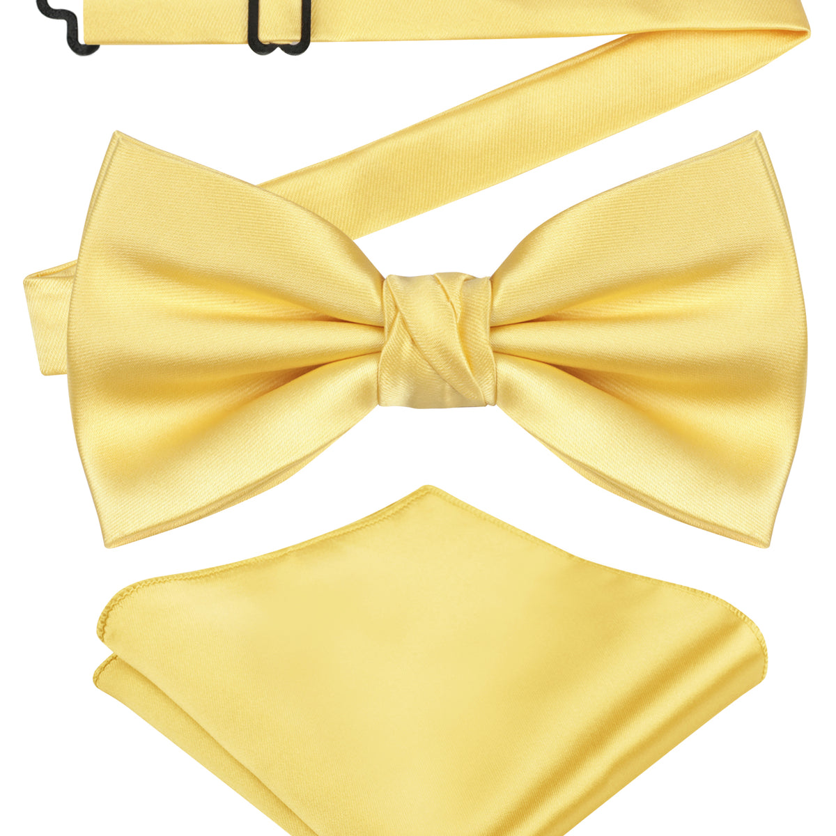 Alizeal Mens Elegant Solid Bow Tie with Pocket Square Set-108