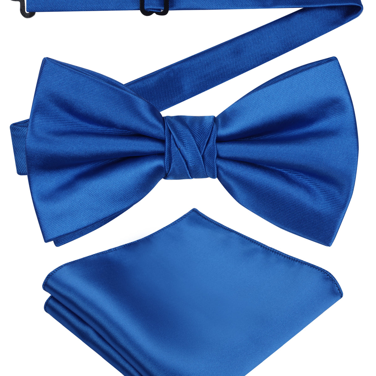 Alizeal Mens Elegant Solid Bow Tie with Pocket Square Set-108