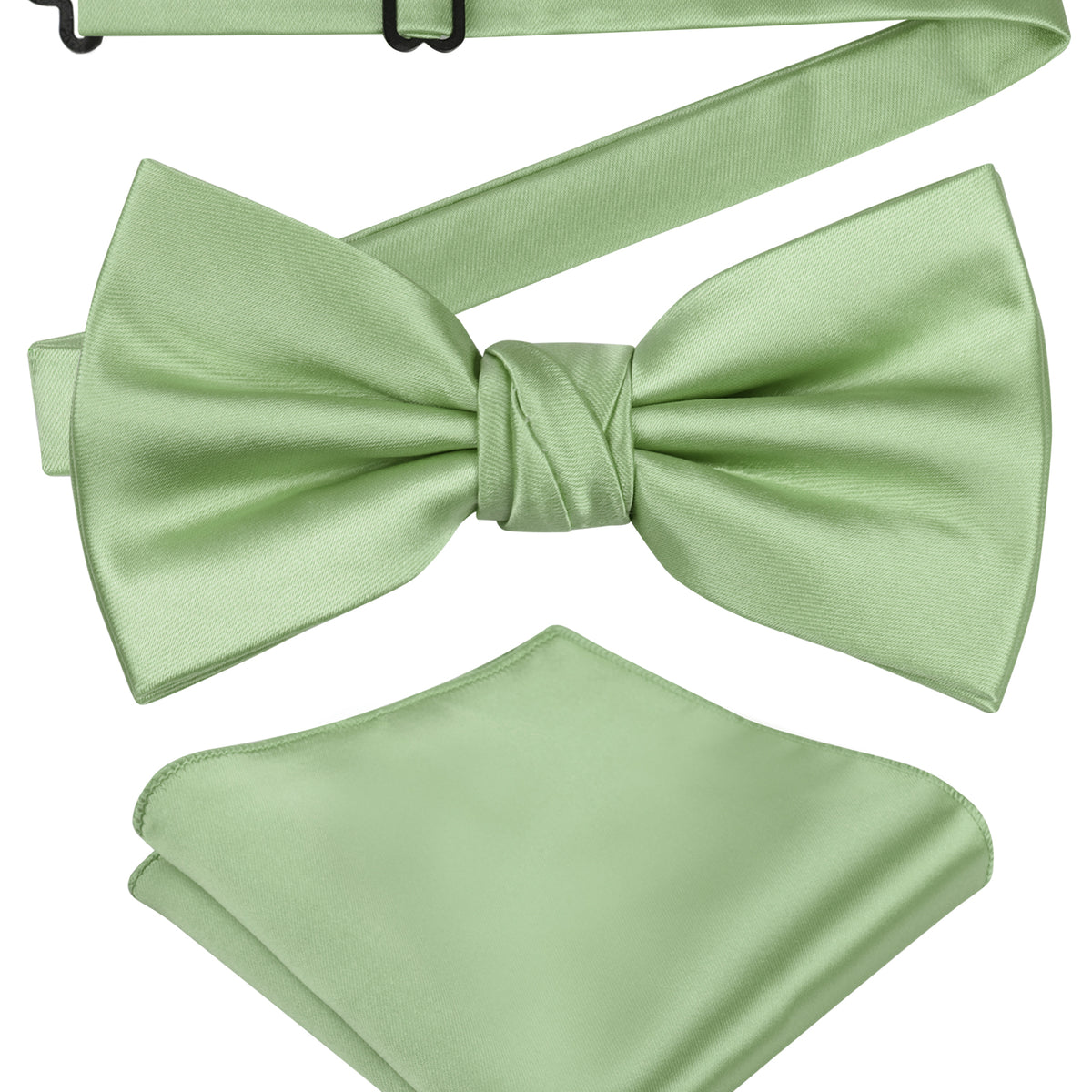 Alizeal Mens Elegant Solid Bow Tie with Pocket Square Set-108