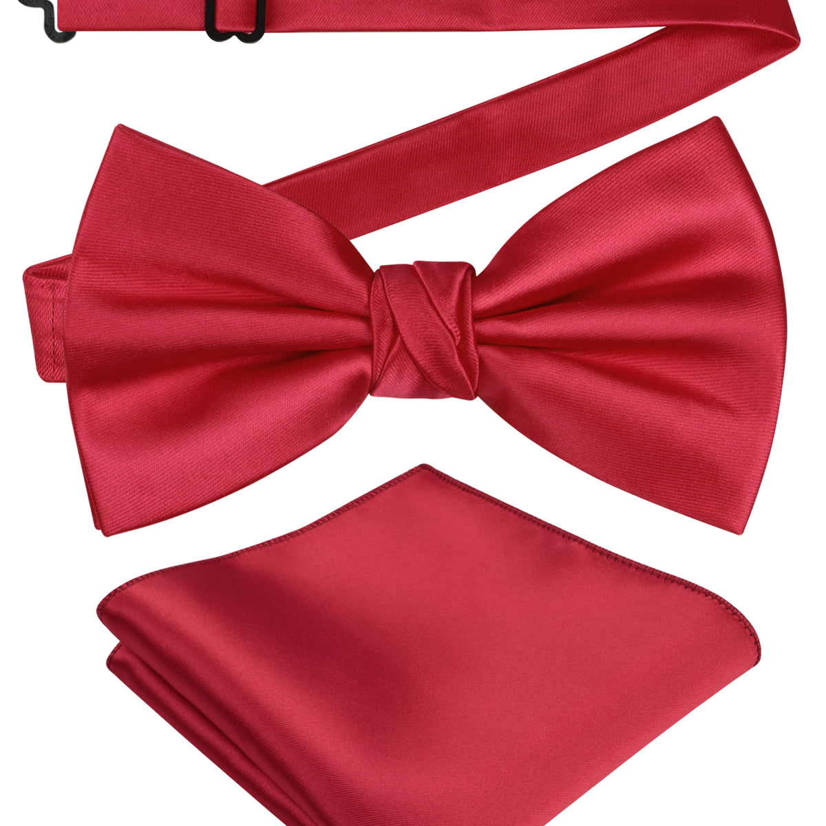 Alizeal Mens Elegant Solid Bow Tie with Pocket Square Set-108