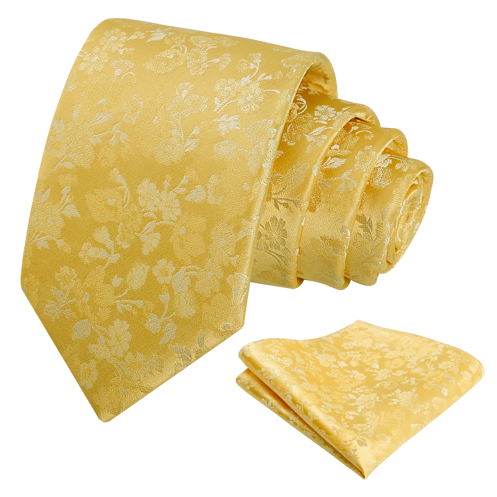 Mens Floral Printed Necktie Pocket Square Set #109