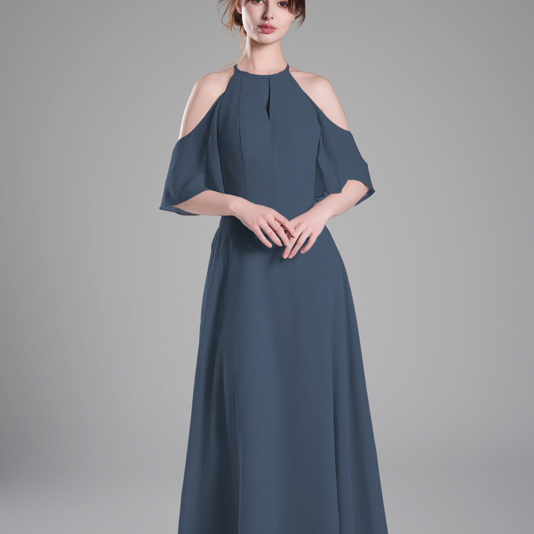 Halter Neck Flowing Sleeves High Waist Dresses