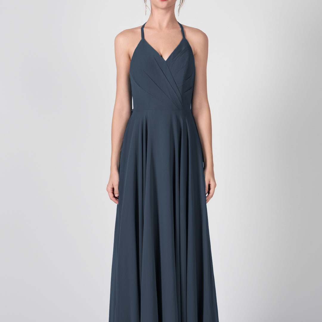 Robes trapèze à bretelles et dos ouvert à volants