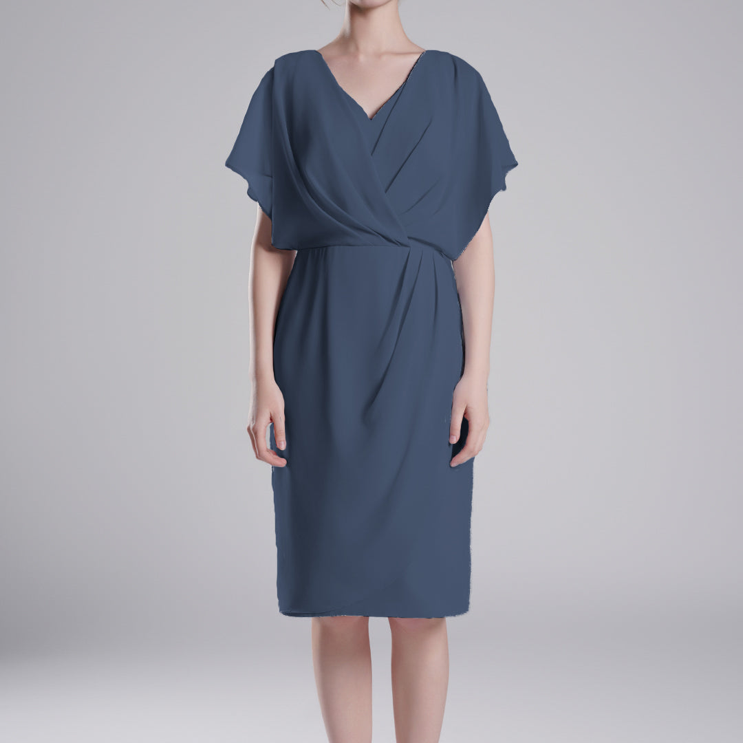 V-Neck Flowy Butterfly Sleeves Asymmetrical Wrap Dresses