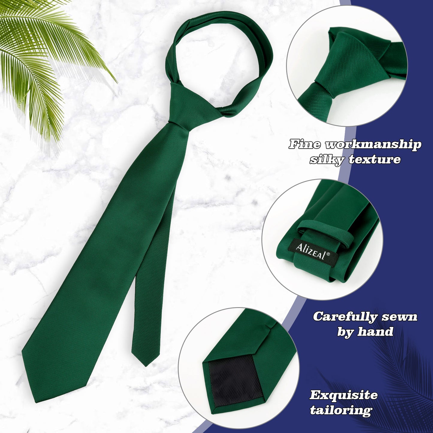 Men's Regular Tie, Handkerchief and Cufflinks Set for Formal Party Business Dress #114