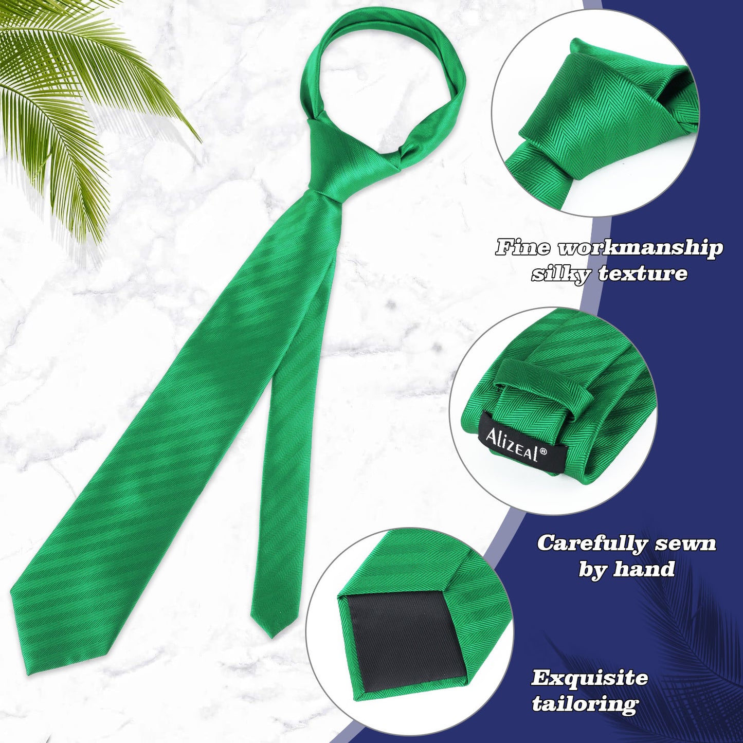 Men's Regular Tie, Handkerchief and Cufflinks Set for Formal Party Business Dress #114