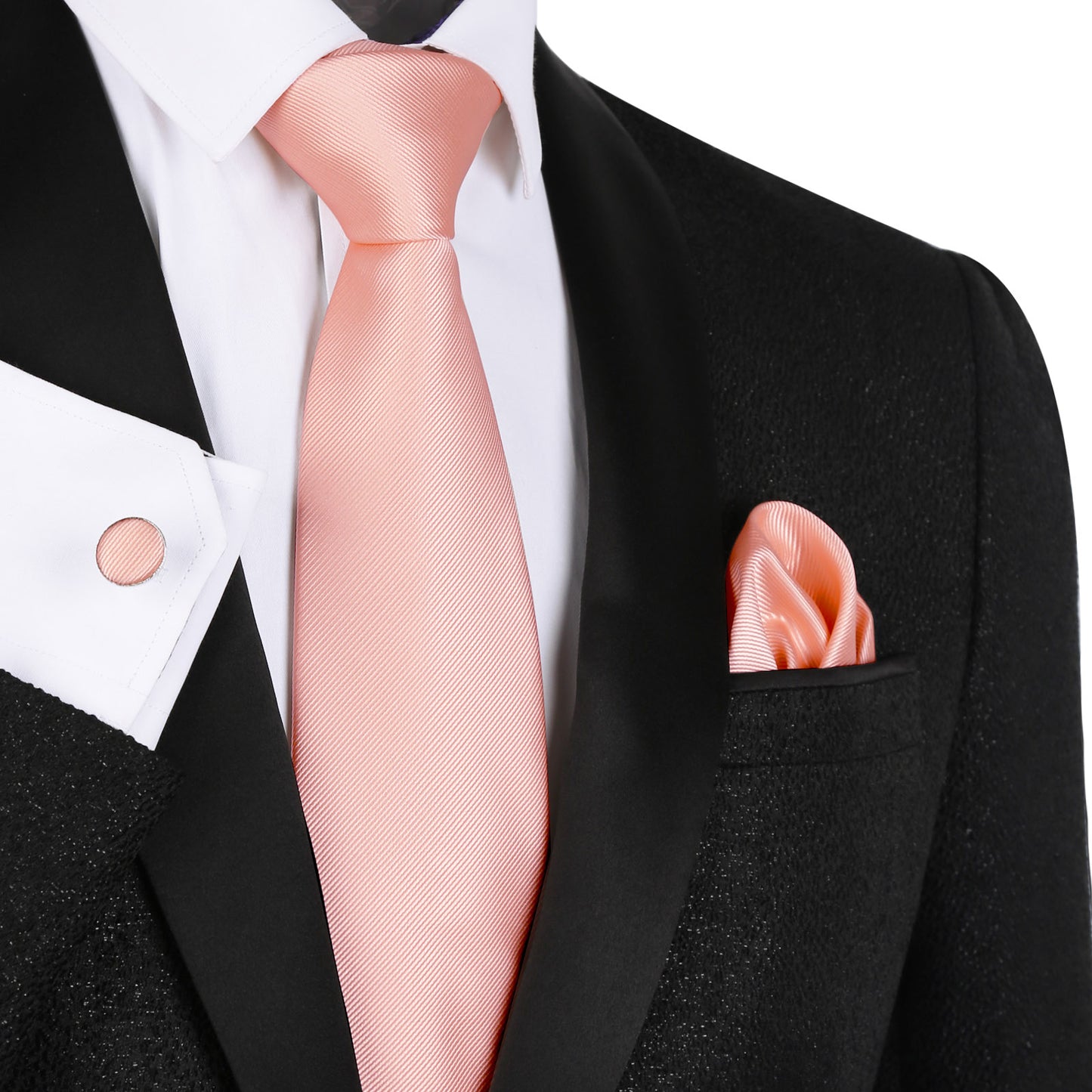 Men's Regular Tie, Handkerchief and Cufflinks Set for Formal Party Business Dress #114
