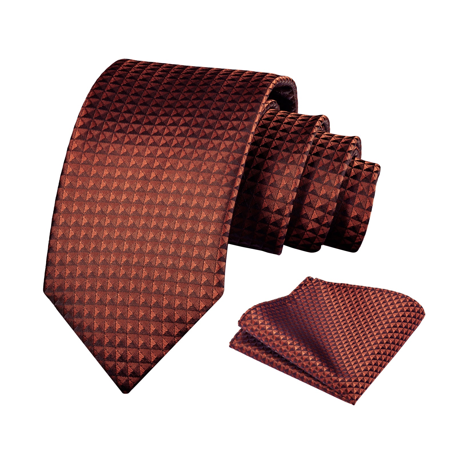 Mens Solid Color Necktie and Pocket Square for Business Formal Classic Elegant Check Tie and Hanky Set-115