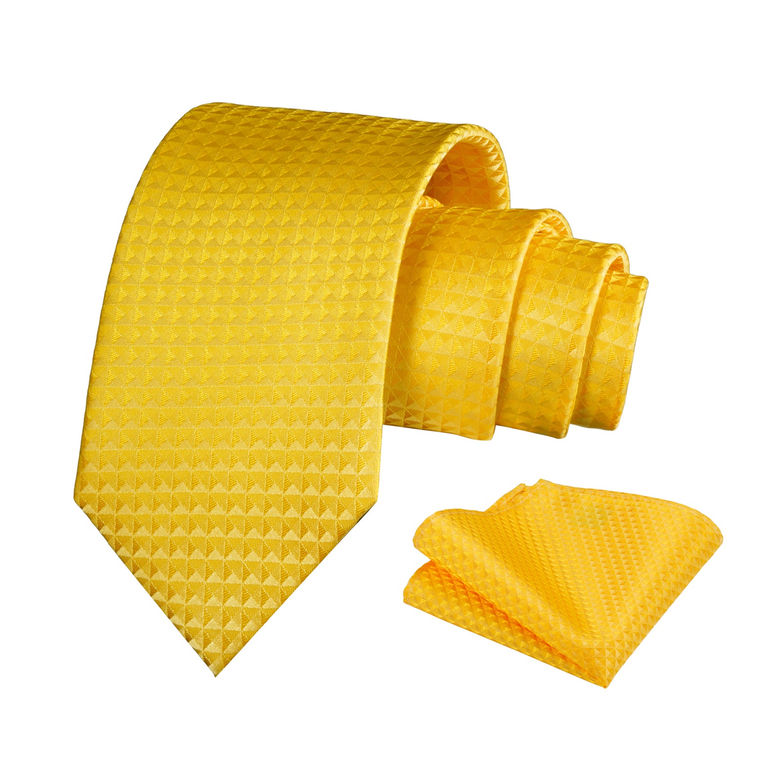 Mens Solid Color Necktie and Pocket Square for Business Formal Classic Elegant Check Tie and Hanky Set-115