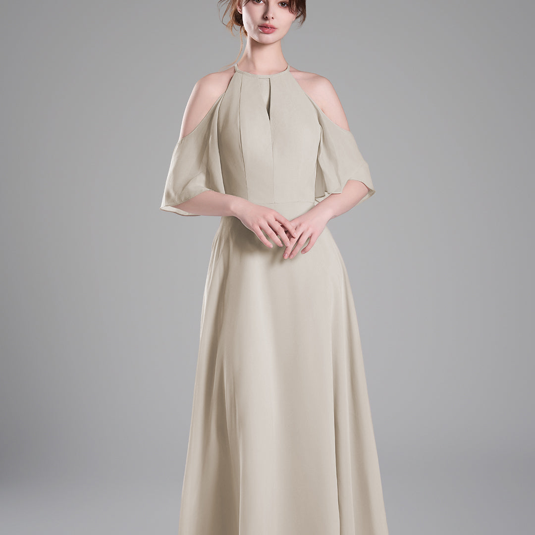 Halter Neck Flowing Sleeves High Waist Dresses