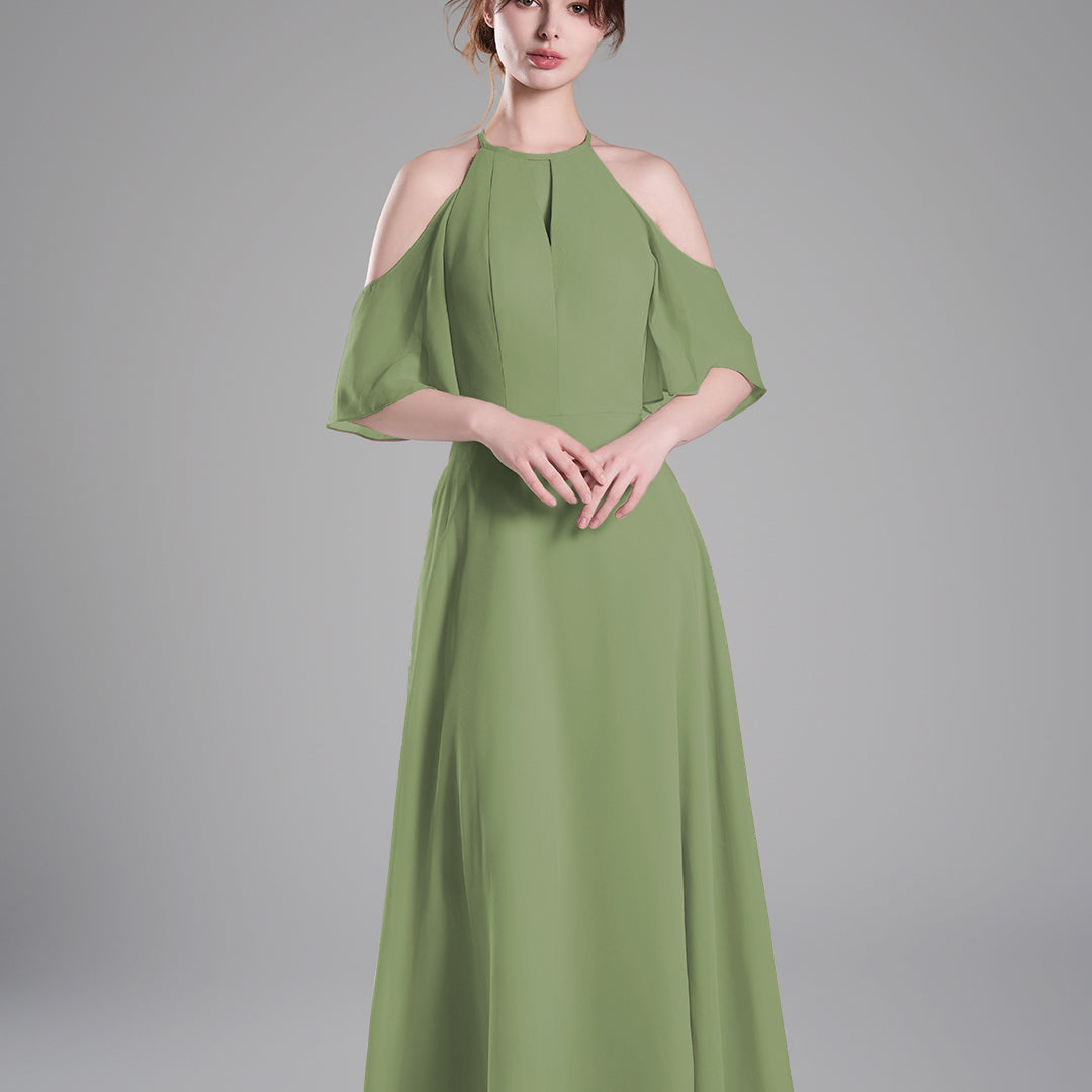 Halter Neck Flowing Sleeves High Waist Dresses