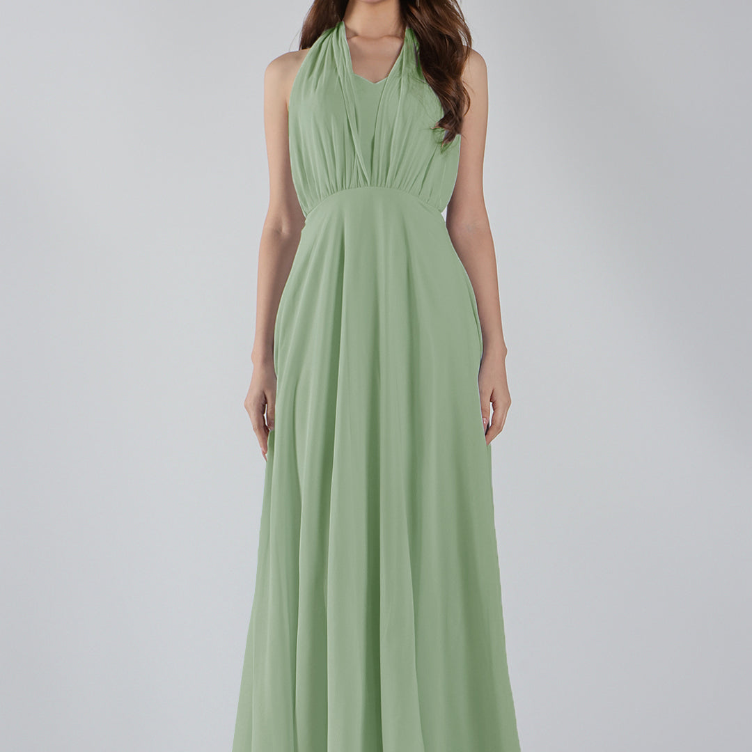 Sweetheart Neck Chiffon Convertible Multi-Way Dresses