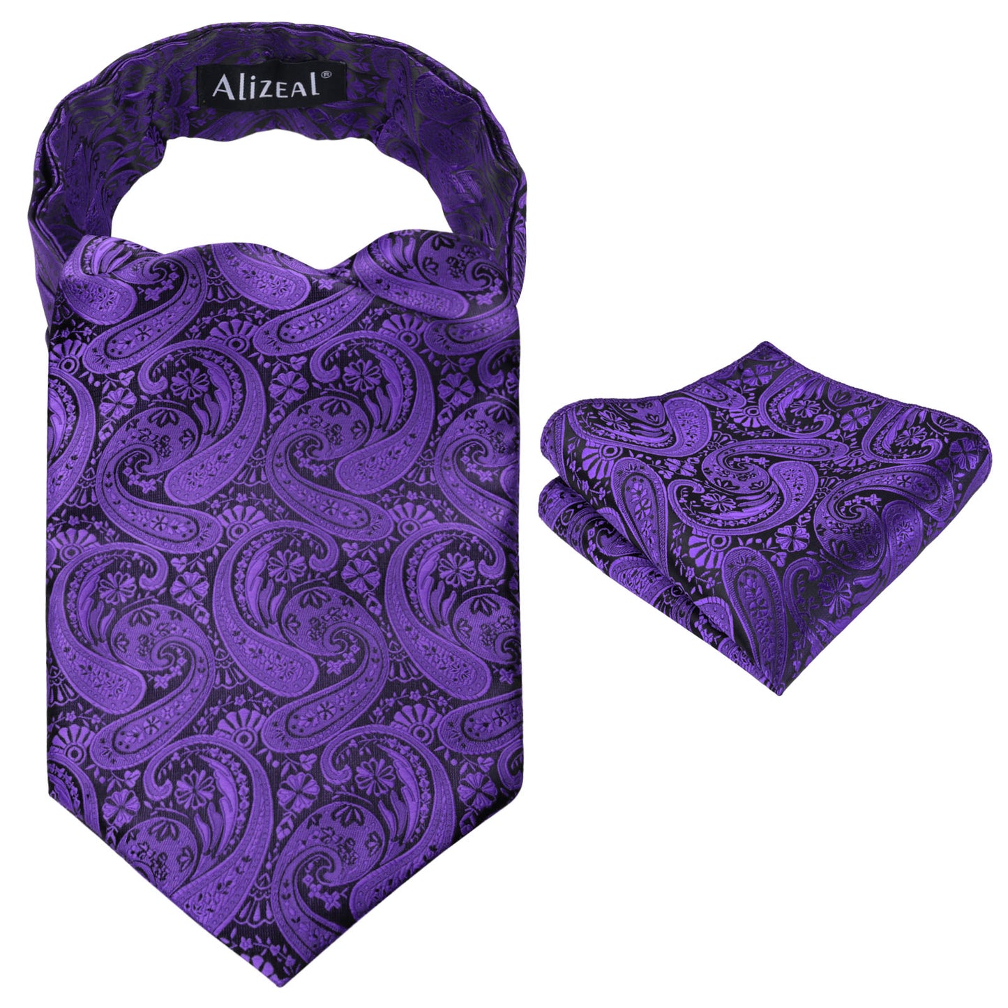 Men's Classic Paisley Cravat Tie with Pocket Square Handmade Floral Tie, Hanky Set, #138