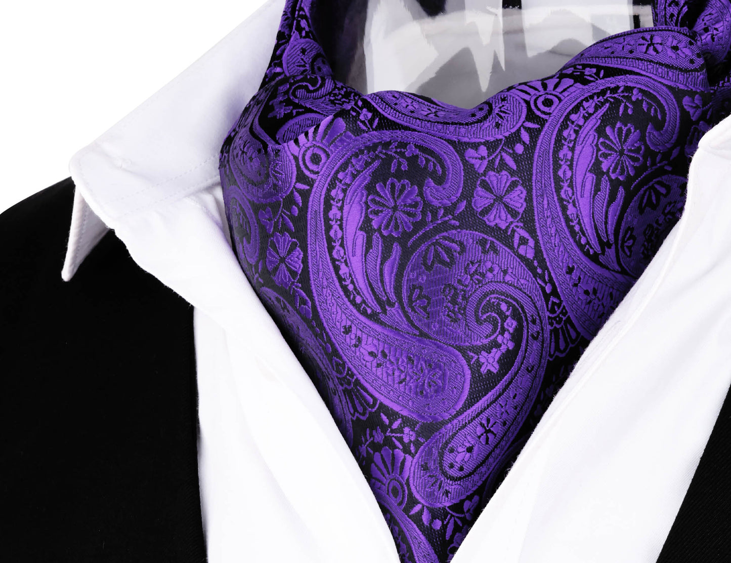 Men's Classic Paisley Cravat Tie with Pocket Square Handmade Floral Tie, Hanky Set, #138