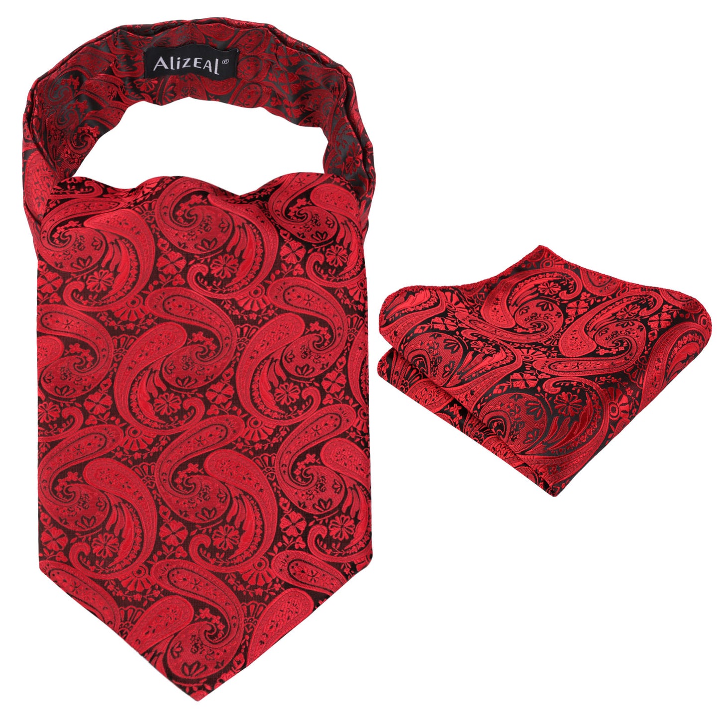 Men's Classic Paisley Cravat Tie with Pocket Square Handmade Floral Tie, Hanky Set, #138