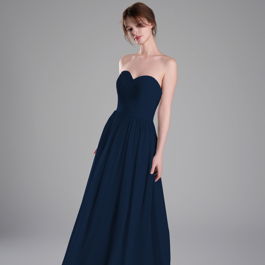 Sweetheart Neckline Pleated Bodice A-Line Dresses