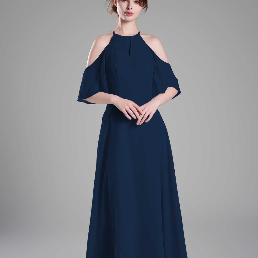 Halter Neck Flowing Sleeves High Waist Dresses