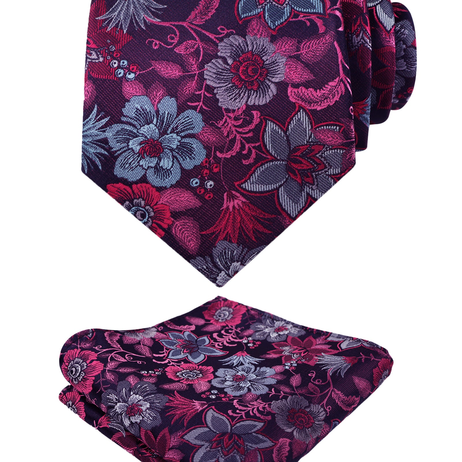 Mens 3.15'' Colorful Flower Pattern and handkerchief Necktie Set-145