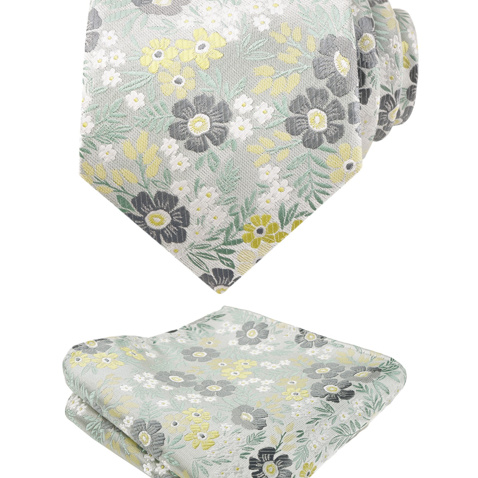 Mens 3.15'' Flower Pattern And Handkerchief Necktie Set-146