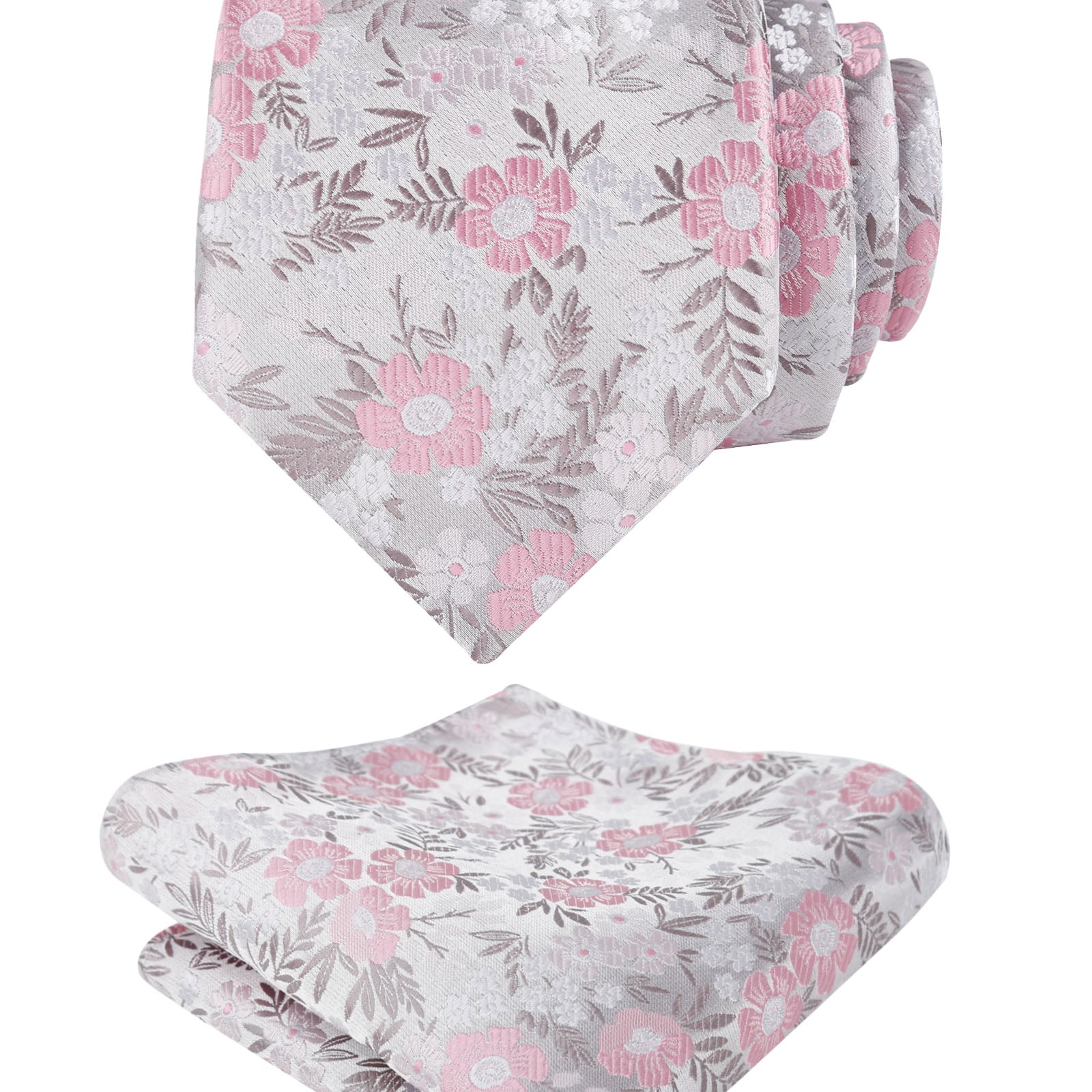 Mens 3.15'' Flower Pattern And Handkerchief Necktie Set-146