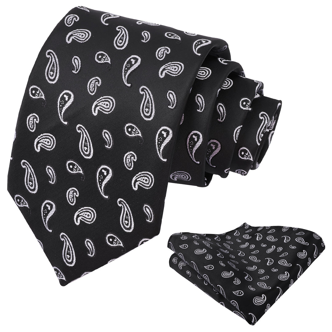 Mens 3.15'' Necktie with Pocket Square Novelty Tie Set-147