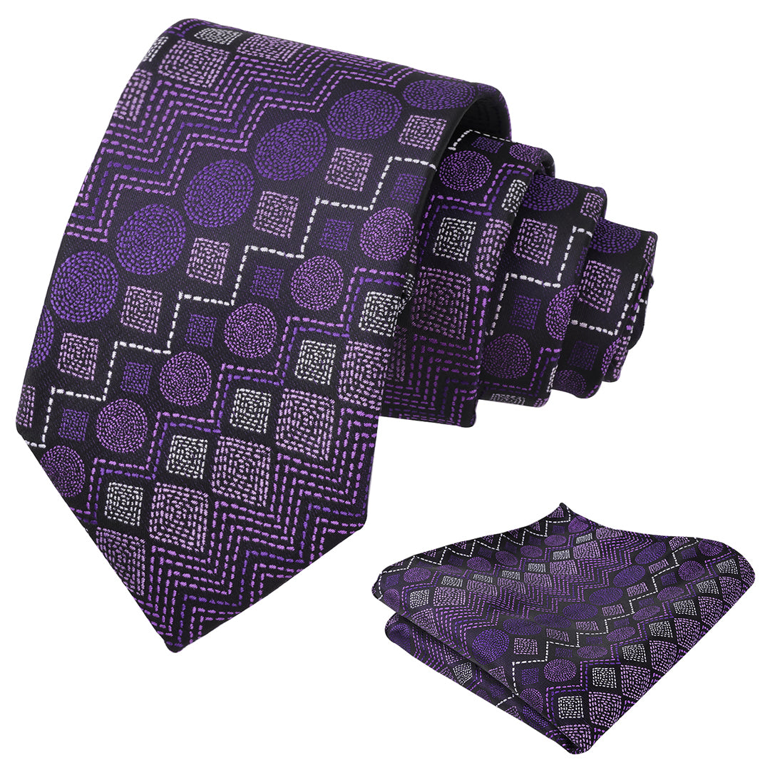 Mens 3.15'' Necktie with Pocket Square Novelty Tie Set-147