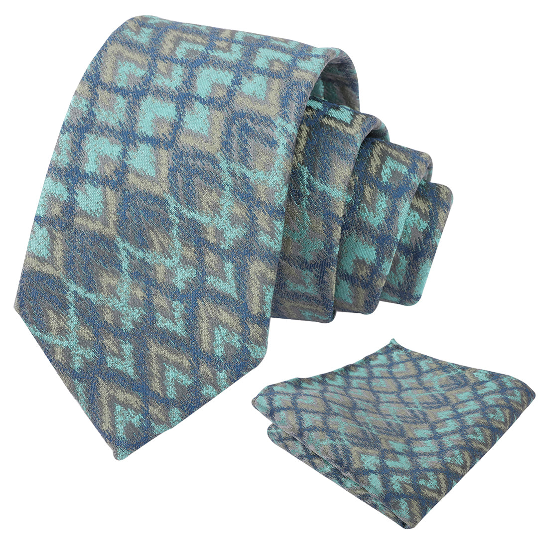 Mens 3.15'' Necktie with Pocket Square Novelty Tie Set-147