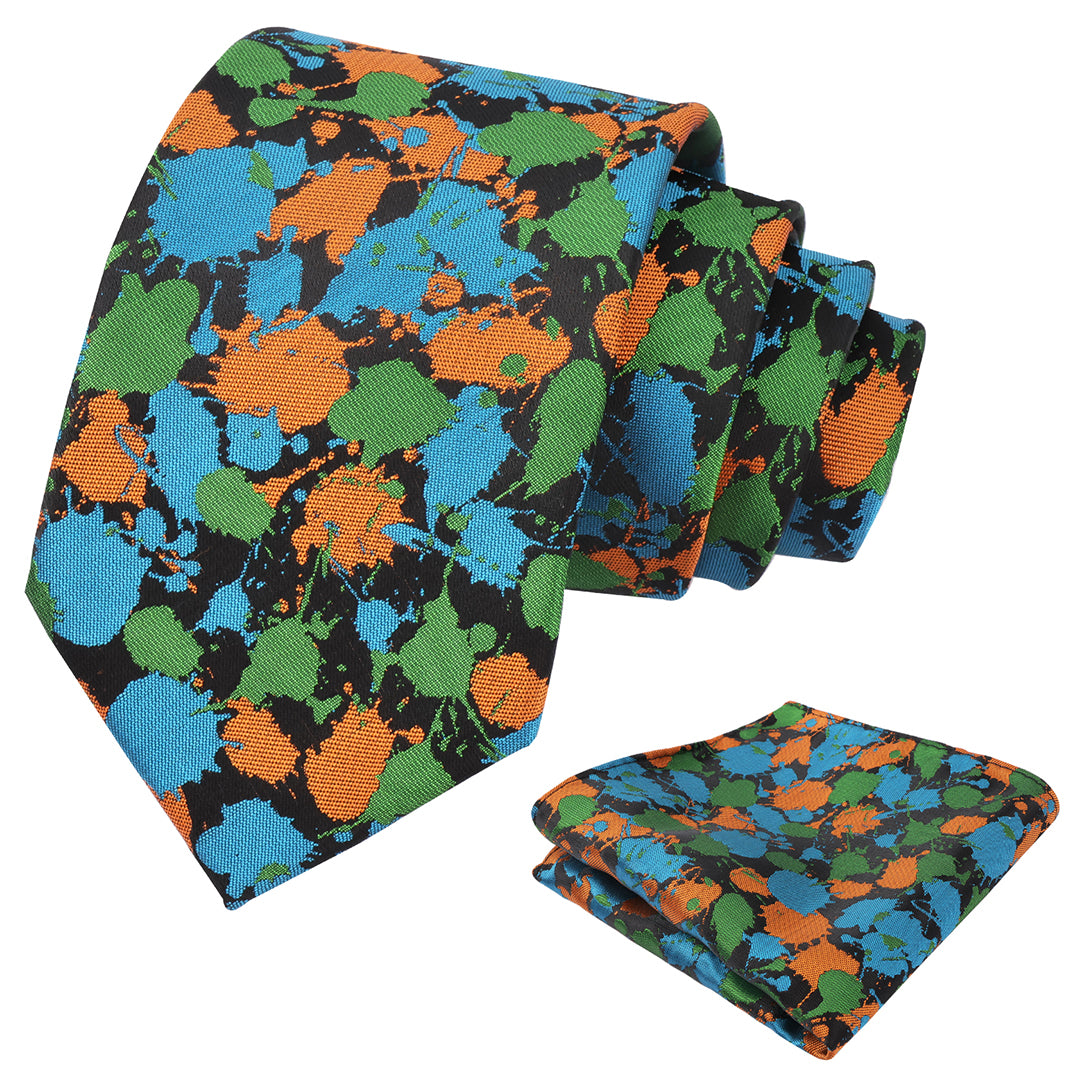 Mens 3.15'' Necktie with Pocket Square Novelty Tie Set-147